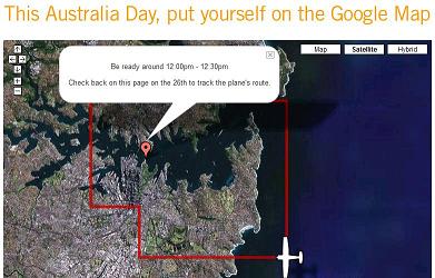 Map of Syndey showing fly over area