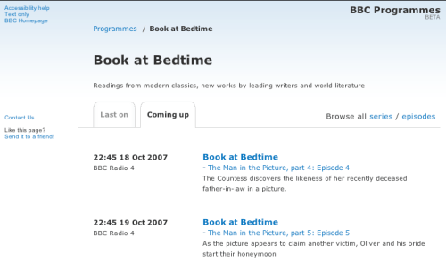 BBC Programmes at launch