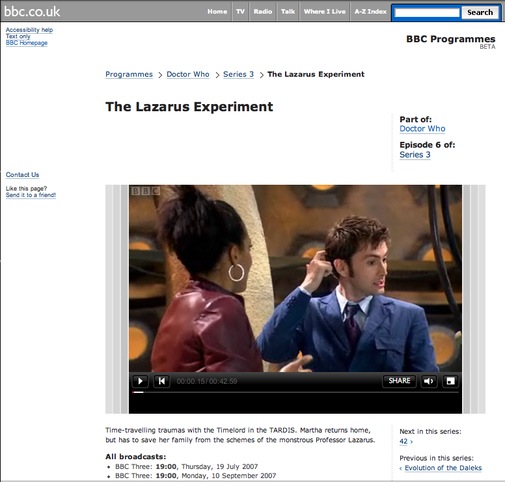 Doctor Who episode page
