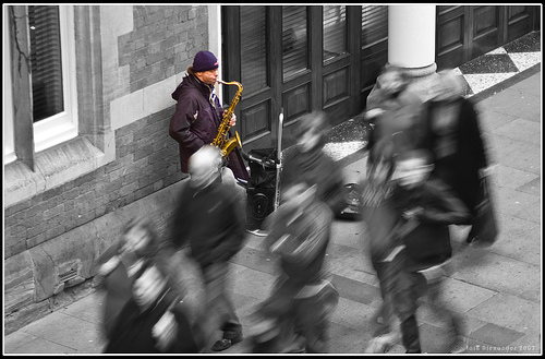 Busking is a lonely job